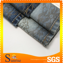 Хлопок полиэстер спандекс джинсовая ткань (печатными буквами) (SRS-120267-D8)